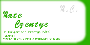 mate czentye business card